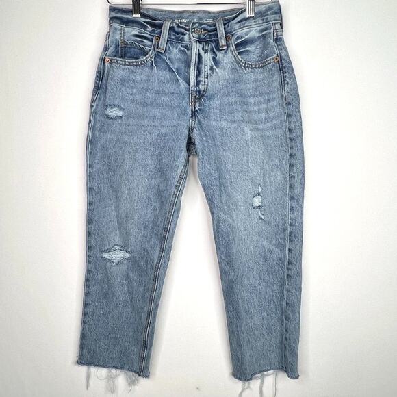 NWOT Old Navy Slouchy Straight Distressed Jeans 0 Petite - Picture 1 of 8